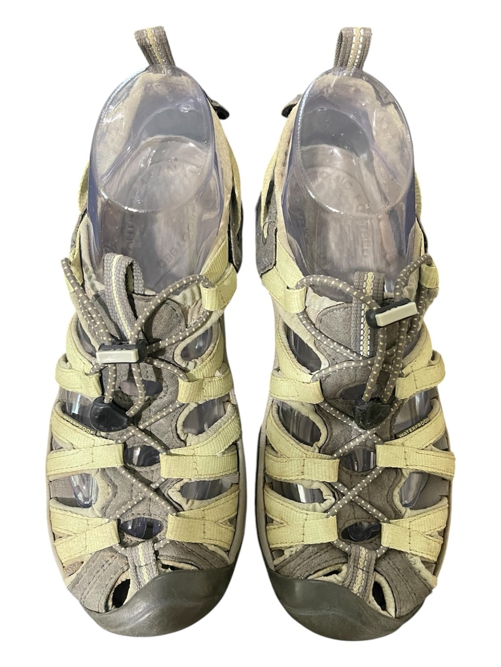 Keen Women's Strappy Outdoor Sandals in Light Green and Gray